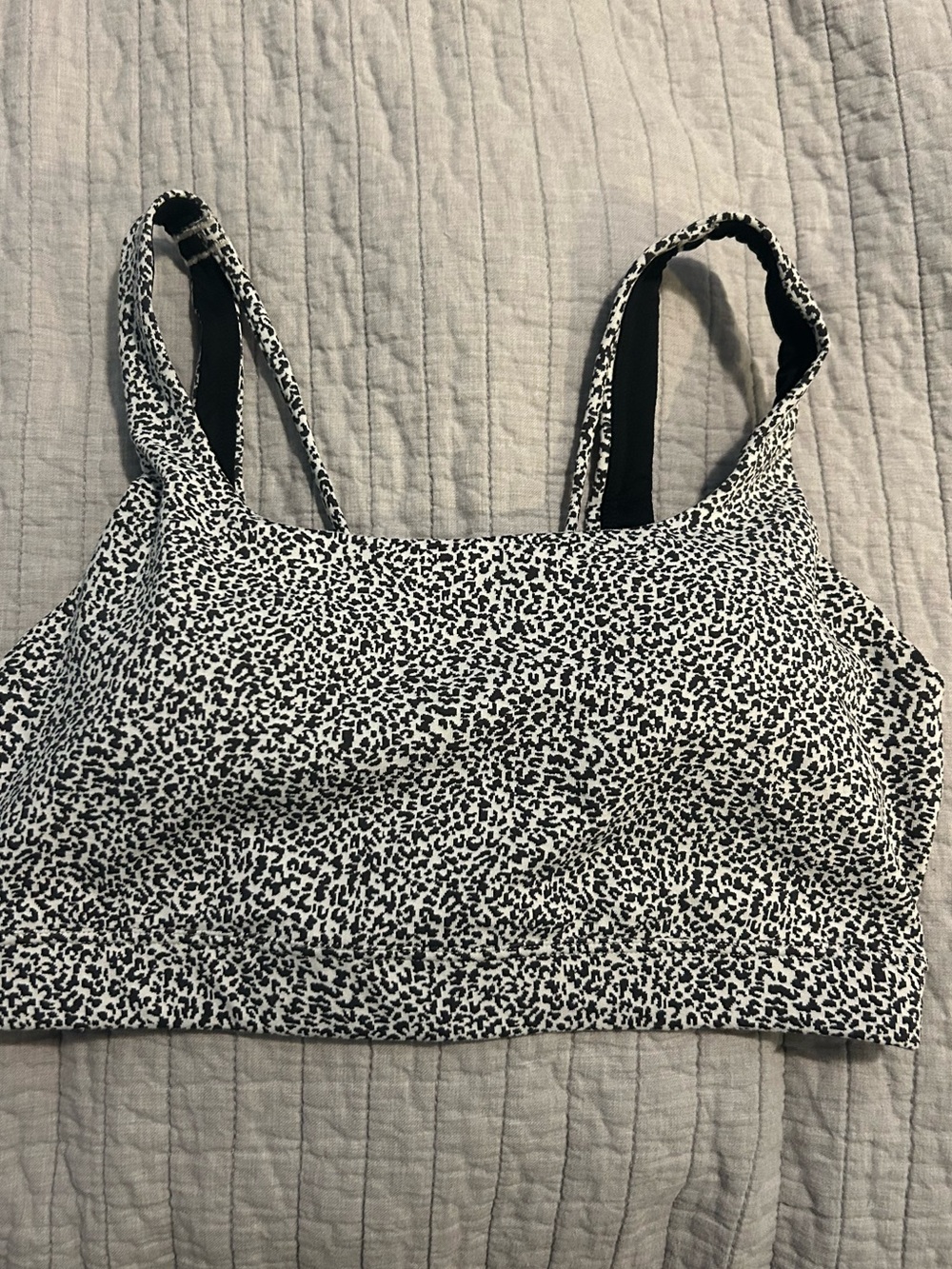 Athleta Black and White Cheetah Sports Bralette